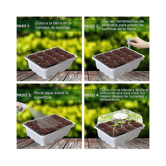 Bandeja De Germinar 12 Celdas,domo,control Temp X5 Unidades 5