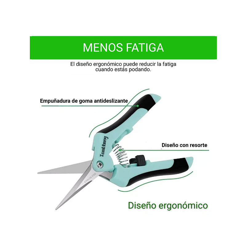 Tijera De Poda De Plantas Recubrimiento Titanio Punta Recta 2