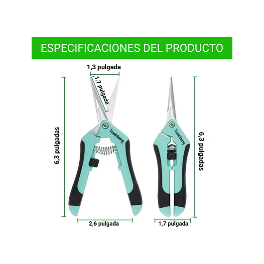 Tijera De Poda De Plantas Recubrimiento Titanio Punta Recta 3