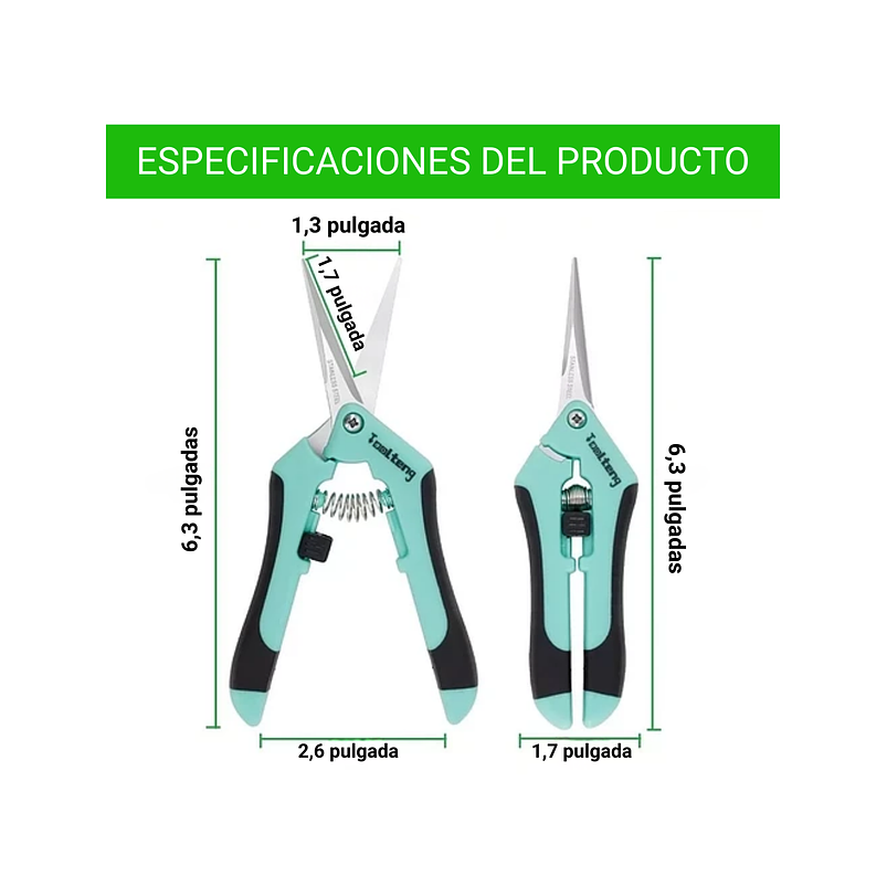 Tijera De Poda De Plantas Recubrimiento Titanio Punta Recta 3