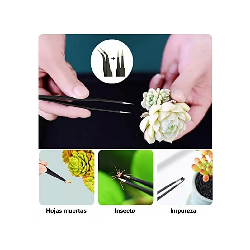 Kit Herramientas Jardín Cactus-bonsái X11 Piezas Acero+bolsa 2