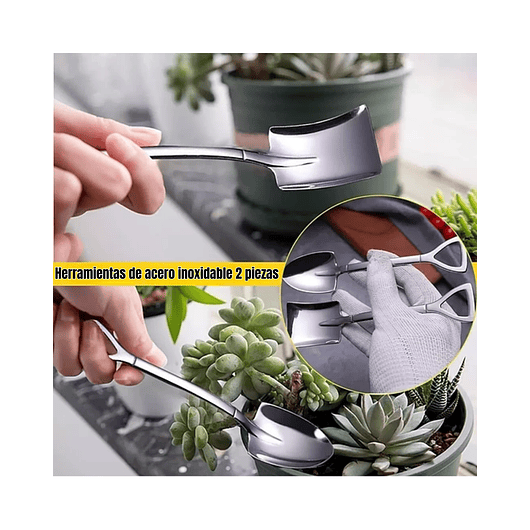 Kit Herramientas Jardín Cactus-bonsái X11 Piezas Acero+bolsa 4