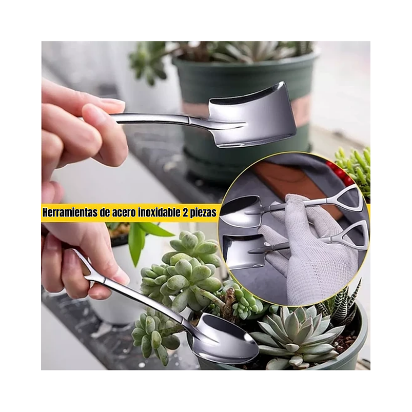 Kit Herramientas Jardín Cactus-bonsái X11 Piezas Acero+bolsa 4