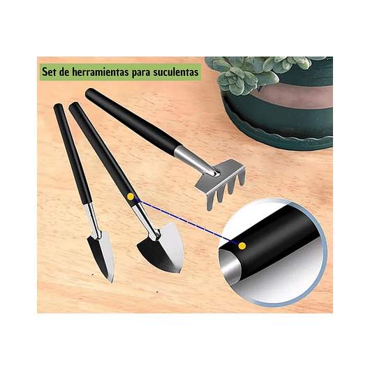 Kit Herramientas Jardín Cactus-bonsái X11 Piezas Acero+bolsa 5