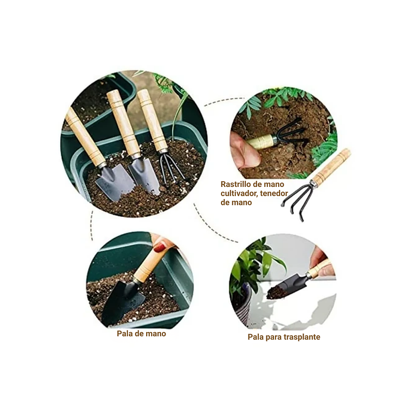 Kit Herramientas Plantas Jardín Esencial X12 Piezas 5