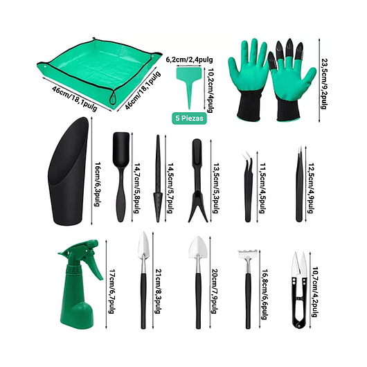 Kit Herramientas Jardín Siembra Cactus Y Suculentas X15 Pz 2