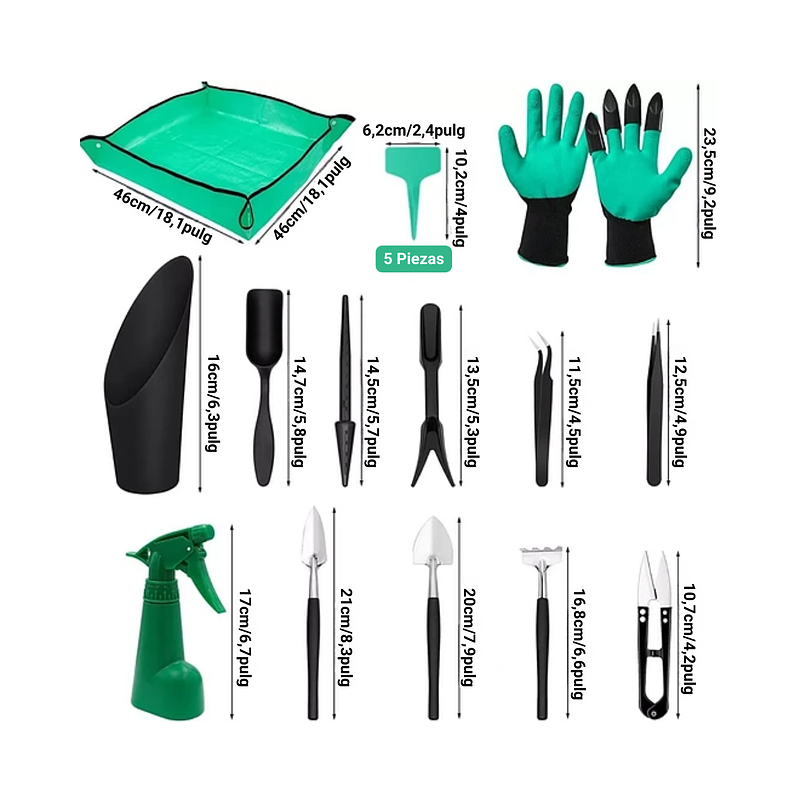Kit Herramientas Jardín Siembra Cactus Y Suculentas X15 Pz 2