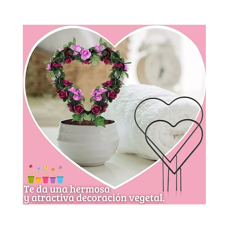 2 Piezas Forma Corazón Para Guía De Plantas Enredaderas 4