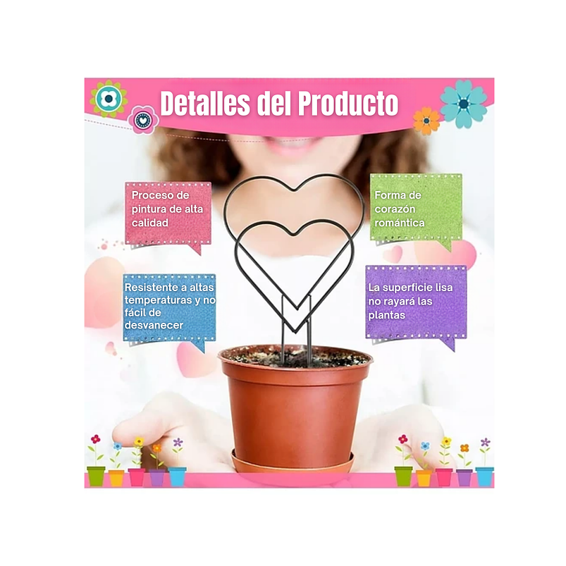 2 Piezas Forma Corazón Para Guía De Plantas Enredaderas 5
