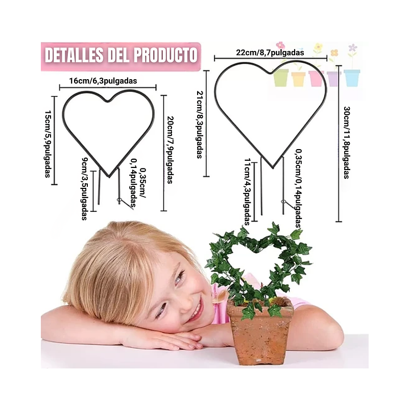 2 Piezas Forma Corazón Para Guía De Plantas Enredaderas 2