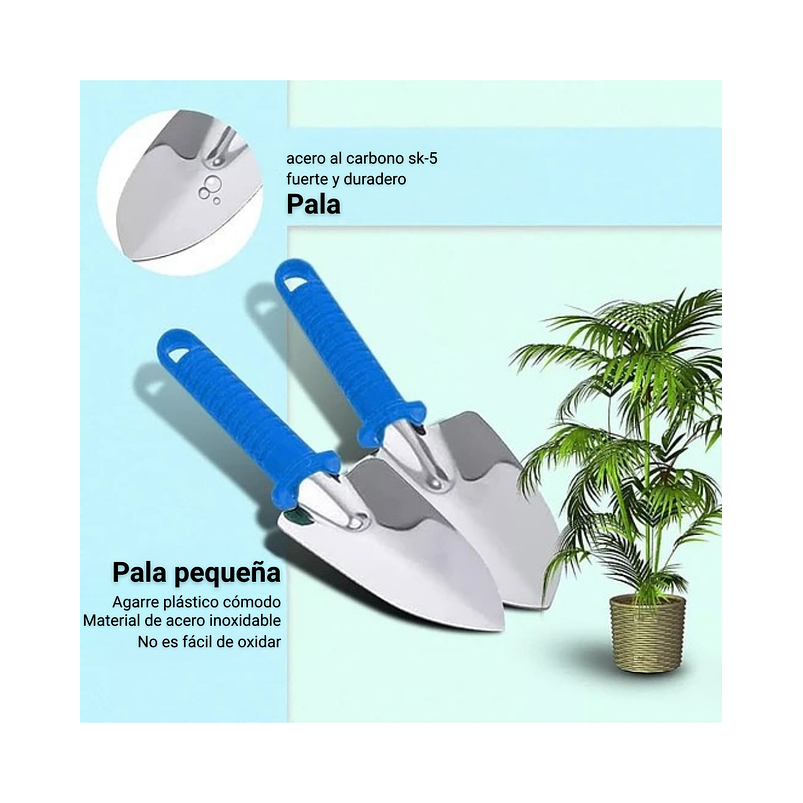 Kit Herramientas Jardinería X13 Piezas En Acero + Estuche 3
