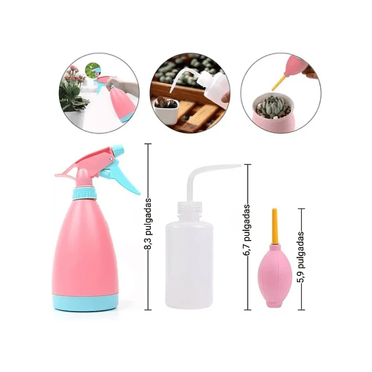 Kit Herramientas Jardín Cactus Y Suculentas Rosa X17 Piezas 3