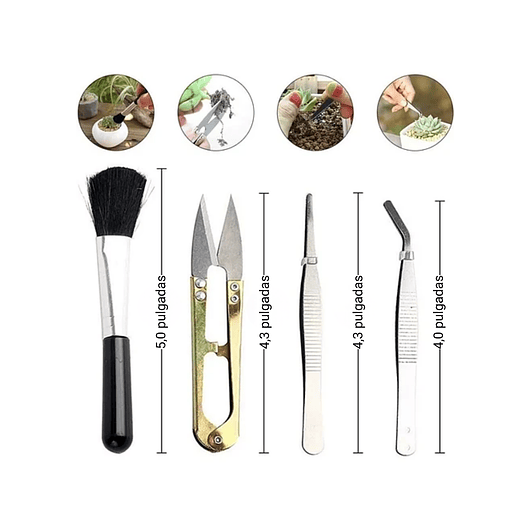 Kit Herramientas Jardín Cactus Y Suculentas Rosa X17 Piezas 5