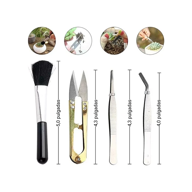 Kit Herramientas Jardín Cactus Y Suculentas Rosa X17 Piezas 5