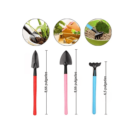 Kit Herramientas Jardín Cactus Y Suculentas Rosa X17 Piezas 6