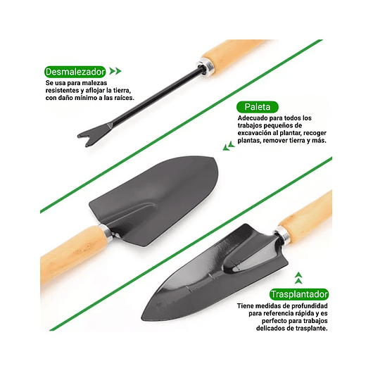 Kit Esencial Herramientas Jardinería x9 Piezas más Bolso 3