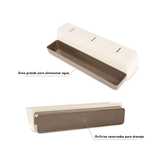 Maceta Plantas Rectangular Moderna Premium más Plato Grande  3