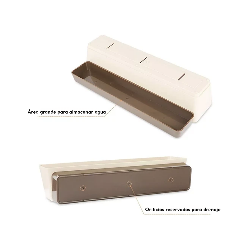 Maceta Plantas Rectangular Moderna Premium más Plato Grande  3