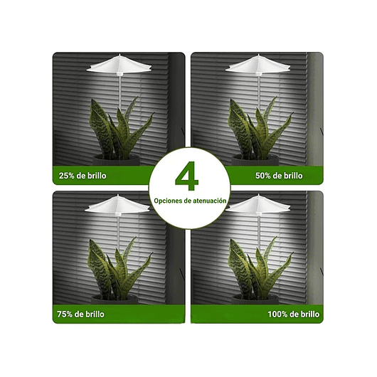 Luz Led Crecimiento Plantas Interior Ajustable Sombrilla 110V / Blanco 4
