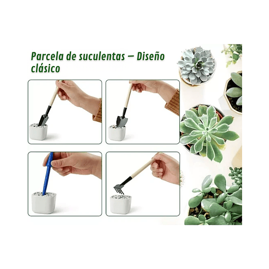 Kit Herramientas Suculentas X13 Piezas más bolso Organizador 3