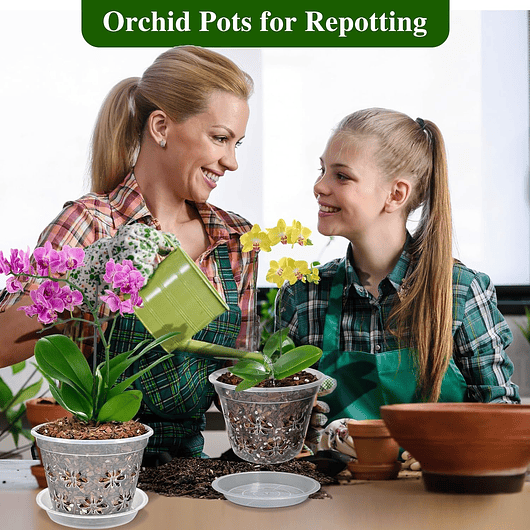Macetas Transpirable 10cm Para Orquídeas x8 unidades con Platillo 8
