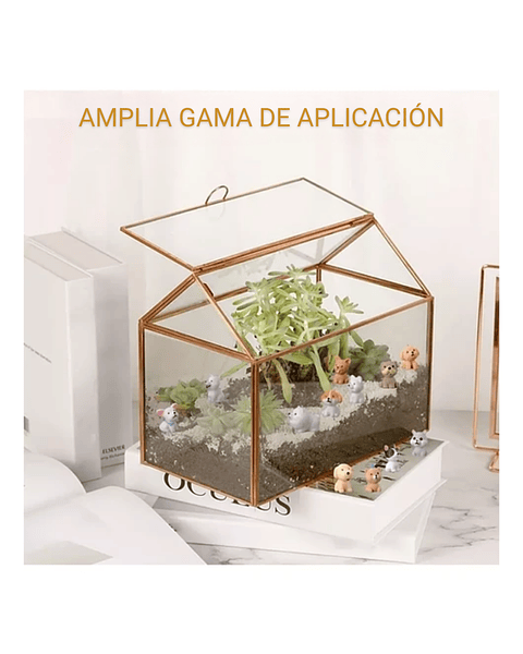 Set Mini Figura Perritos Decorativas Terrario Jardín X12unid