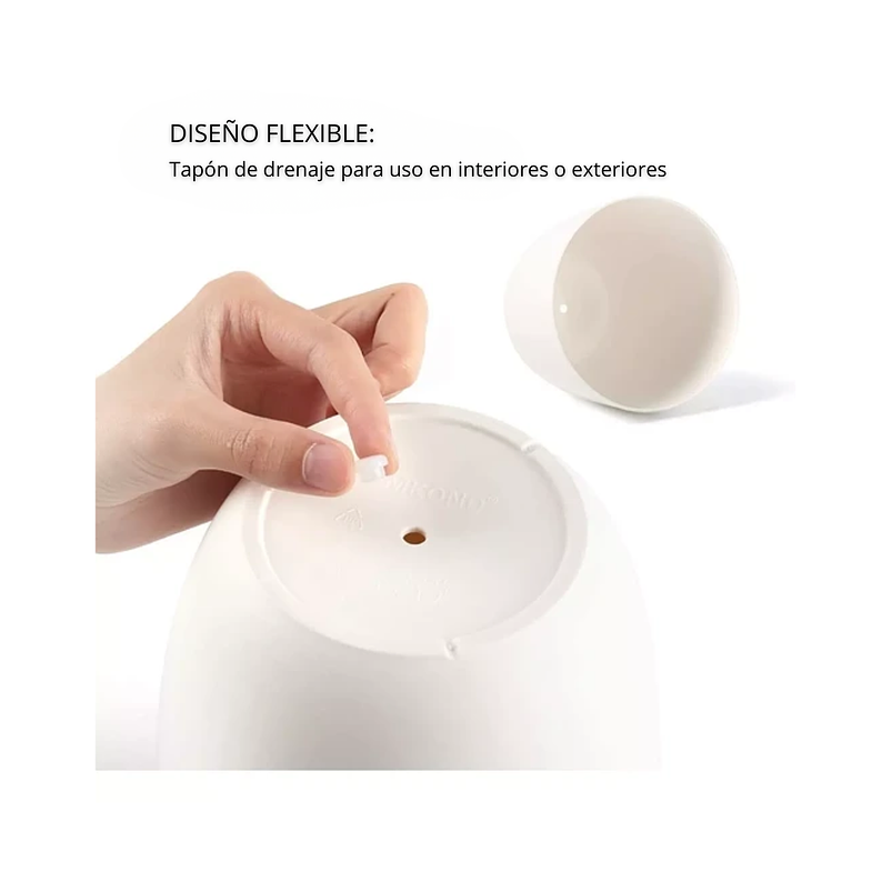 Macrame de Portamaceta más Maceta Incluida 16.5cm Diam Marfil 2