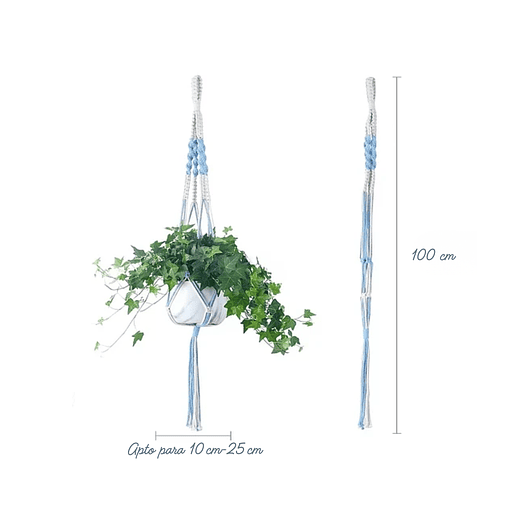 Colgador De Plantas Macetas En Macrame x3 Unid Hecho A Mano 4