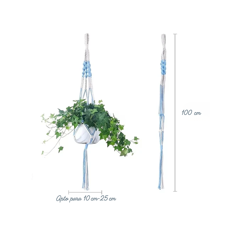 Colgador De Plantas Macetas En Macrame x3 Unid Hecho A Mano 4