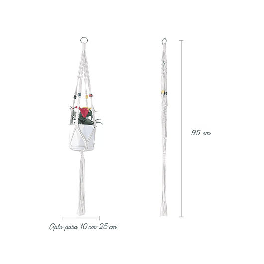 Colgador De Plantas Macetas En Macrame x3 Unid Hecho A Mano 5