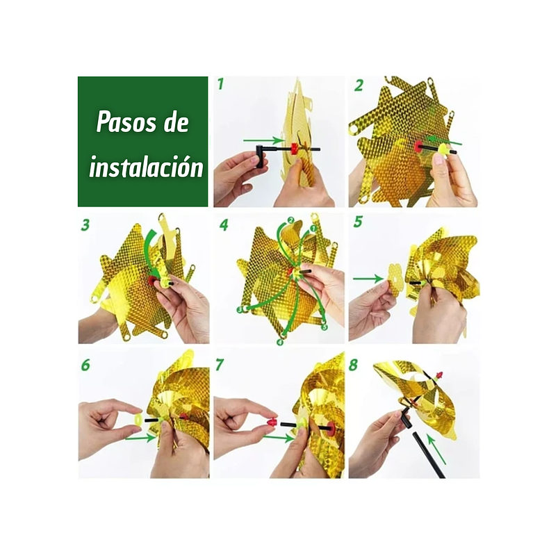 Pinwheels Reflectante Brillante Spinner Estaca Jardin Planta 2