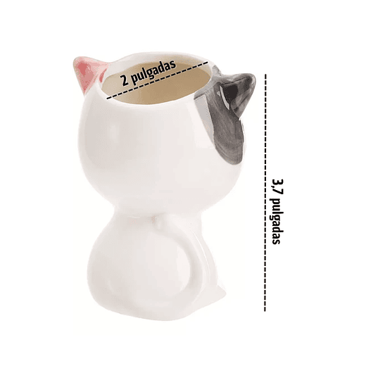 Juego Macetas En Cerámica Premium Diseño Cute Cats x4 Unid Blanco 4