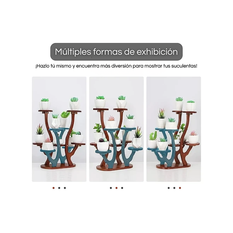 Soporte Bambú Macetas 9 Espacio  2