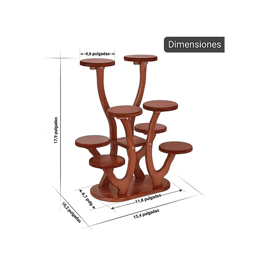 Soporte Bambú Macetas 9 Espacio  5