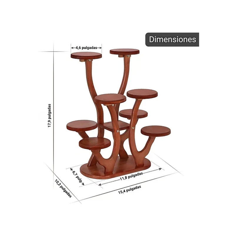 Soporte Bambú Macetas 9 Espacio  5