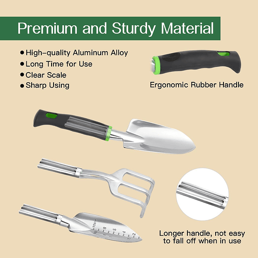 Juego De Herramientas De Jardinería x8 Unidades Antideslizantes 3