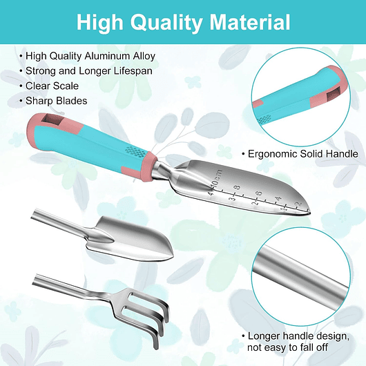 Juego x6 Herramientas de Jardinería de Aluminio con Bolso 3