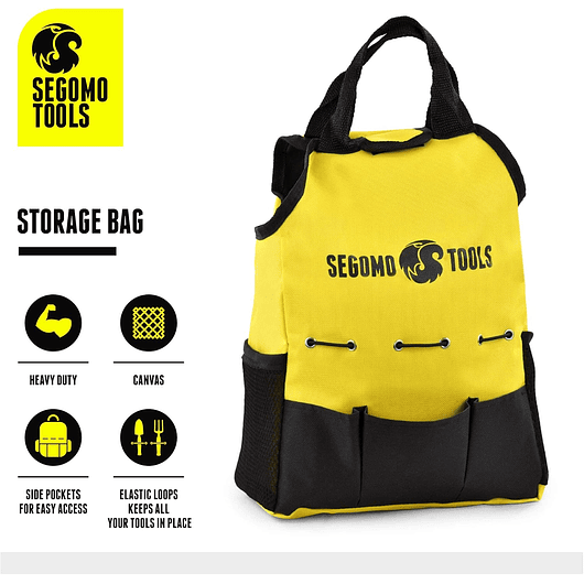 Juego Herramientas de Jardín x12 Piezas Con Delantal y Bolso 5