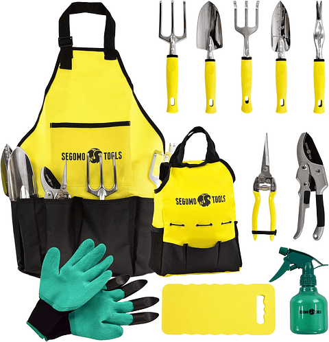 Juego Herramientas de Jardíneria Con Delantal y Bolsa Organizadora