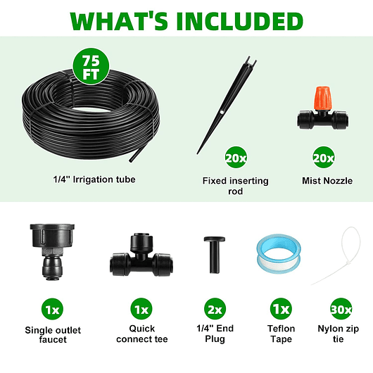 Kit De Sistema De Riego De Jardín De 22 Metros Nebulización 2