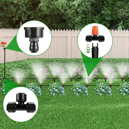 Kit De Sistema De Riego De Jardín De 22 Metros Nebulización 4