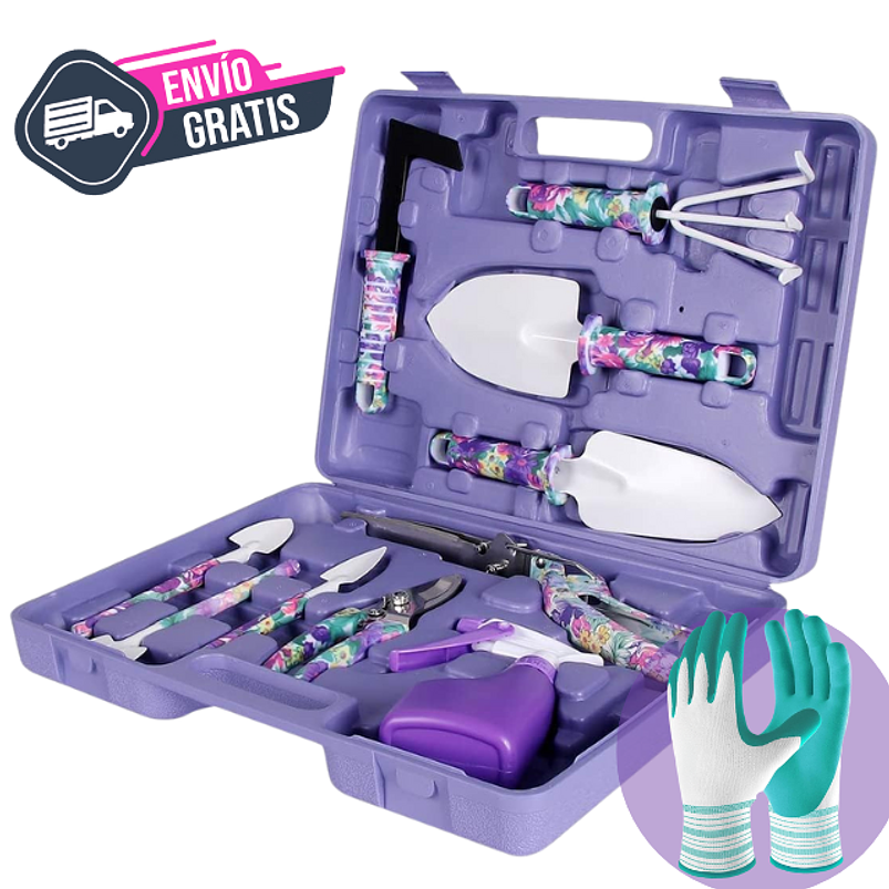 Kit Siembra Herramientas Jardín Plantas x11 Piezas Más Estuche 1