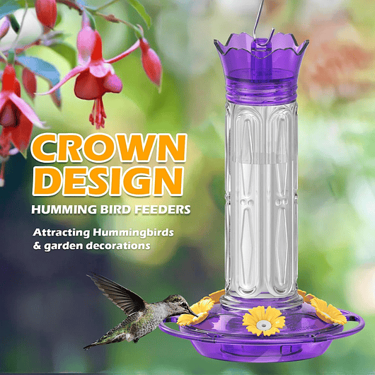 Bebedero Aves Colibríes Plástico De Jardín Colgante x600ml 14