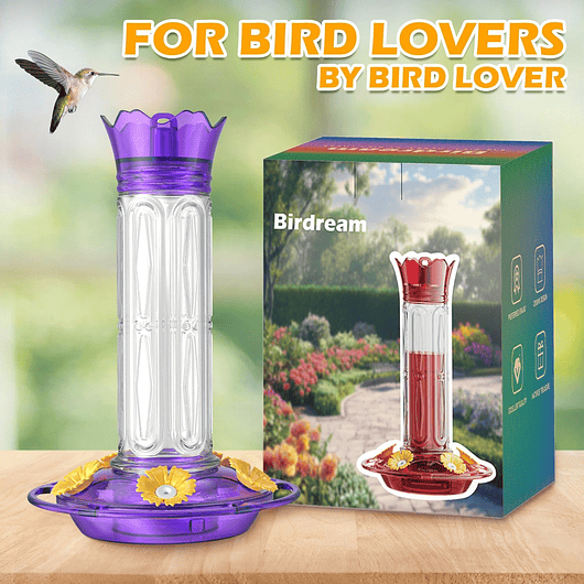 Bebedero Aves Colibríes Plástico De Jardín Colgante x600ml 19