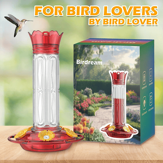 Bebedero Aves Colibríes Plástico De Jardín Colgante x600ml 8