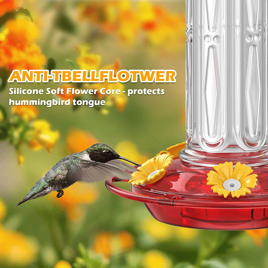 Bebedero Aves Colibríes Plástico De Jardín Colgante x600ml 6