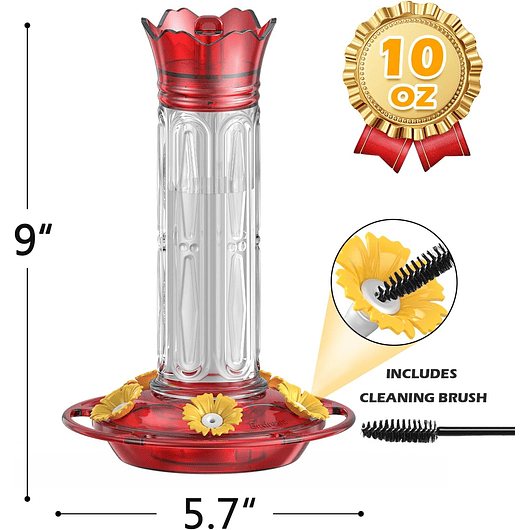 Bebedero Aves Colibríes Plástico De Jardín Colgante x600ml 9