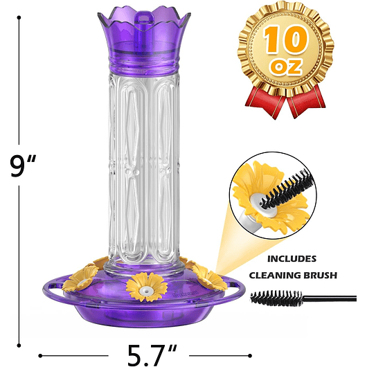 Bebedero Aves Colibríes Plástico De Jardín Colgante x600ml 21