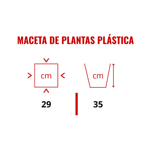 Maceta De Plantas Plástica Gemello Lisa 29 Ancho*29l*35cm Alto 2