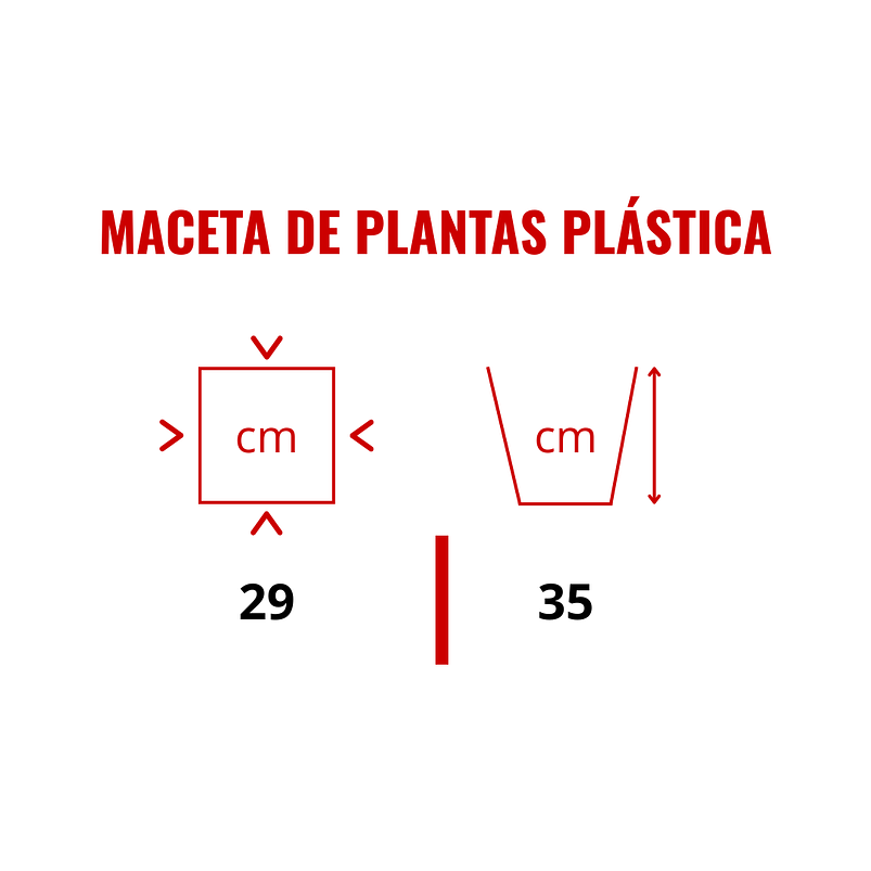 Maceta De Plantas Plástica Gemello Lisa 29 Ancho*29l*35cm Alto 2